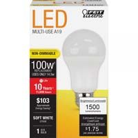 Feit Electricity Bombillas blancas suaves no regulables, 100 vatios (paquete de 2)