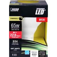 Feit Electric LED regulable BR30 de inundación media, blanco suave, 65 vatios