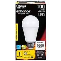 Feit Electric Enhance Regulable Blanco Brillante 100 Watt A19 1600 Lúmenes