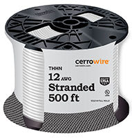 CerroWire 12 股 THHN 500 英尺 - 白色
