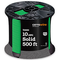 CerroWire 10 实心 THHN 500 英尺 - 白色