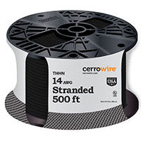 Cerrowire 14 AWG Black Stranded THHN Wire - 500'