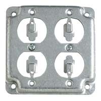 Steel City Square Exposed Cover Duplex Receptacles - 4"