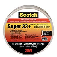 3M Super 33+ 黑色乙烯基电工胶带 -3/4 英寸 x 66 英尺