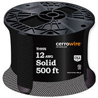 CerroWire 12 实心 THHN 500 英尺 - 黑色