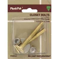 Plumb Pak Toilet Bolt Set Brass Plated - 5/16" x 2-1/4"