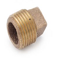 Anderson Metals Brass Red Brass Square Head Cored Plug- 3/4"