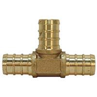 CB Supplies PEX Insert Brass Tee - 3/4" x 3/4" x 1/2" (25 Qty)
