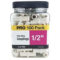 APOLLO PEX Poly Alloy Couplings PRO 100 Pack- 1/2"