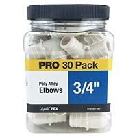 APOLLO PEX Poly Alloy Elbows PRO - 3/4" (30 Pack)