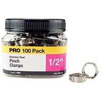 Abrazaderas de pellizco de acero inoxidable APOLLO PEX Pro, paquete de 100, 1/2"