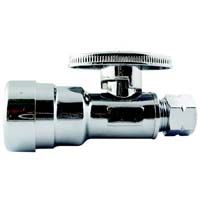 Apollo Pex Straight Stop Valve 1/4 Turn- 1/2" Push to Connect x 3/8 OD Compression