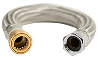 QuickFitting Full Port 18" SS Braided Water Heater Hose - 3/4" PF x 3/4" FIP