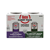 Oatey Purple Primer/All Weather Medium Clear PVC Cement Handy Pack - 8 Oz