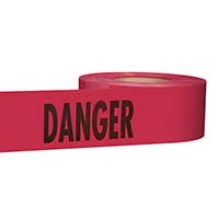 Empire Red Tape/Black Lettering "Danger" Barricade Tape - 3" x 1000' x 3mm