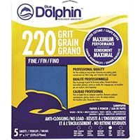 Blue Dolphin Anti-Clogging Sandpaper 220 Grit (5 Pack)- 9" X 11"