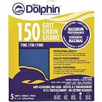 Blue Dolphin Anti-Clogging Sandpaper 150 Grit (5 Pack)- 9" X 11"