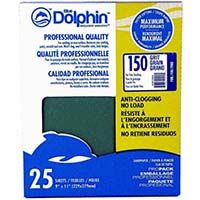 Blue Dolphin Anti-Clogging Sandpaper 150 Grit (25 Sheets)- 9" X 11"