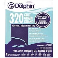Blue Dolphin Wet and Dry Sanding Sheets 320 Grit (5 Pack)- 9" X 11"