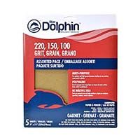 Blue Dolphin Natural Garnet Sanding Sheets 220 Grit (5 Pack)- 9" X 11"
