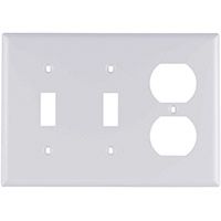 Eaton 2 Toggle Duplex Plate - White