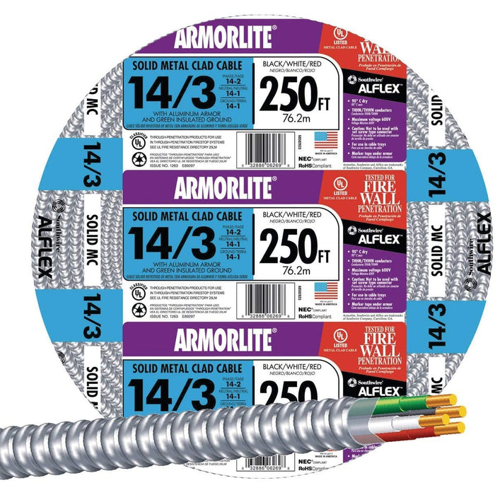 Armorlite 14/3 Solid MC Cable - 250'