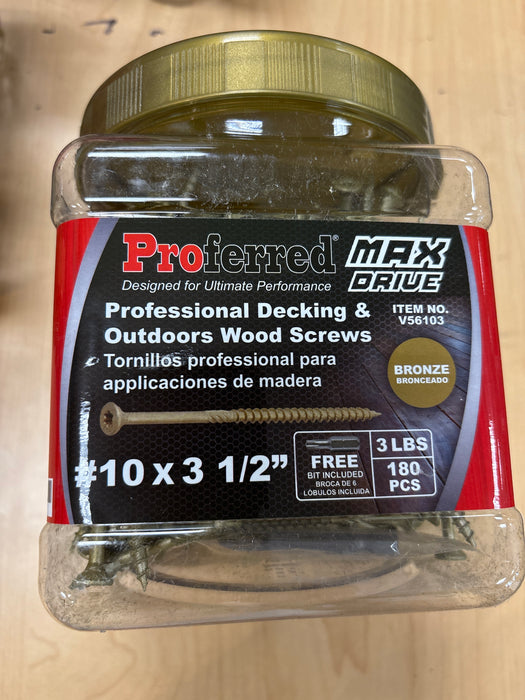 Professional decking & outdoors wood screws #10 X 3-1/2" 3ib