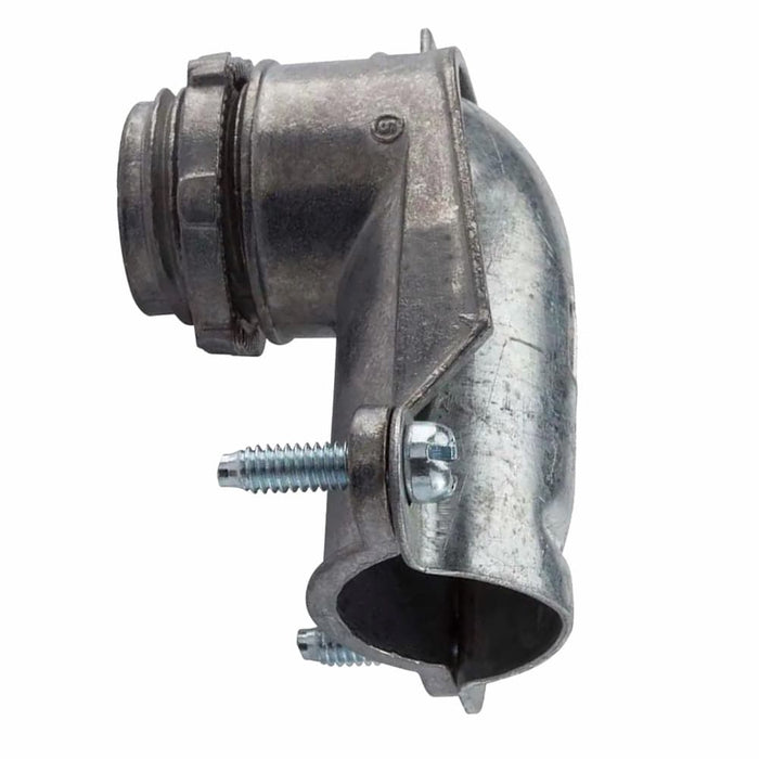 1″ FLEX METAL 90° DEGREE CONNECTOR SQUEEZE – ZINC