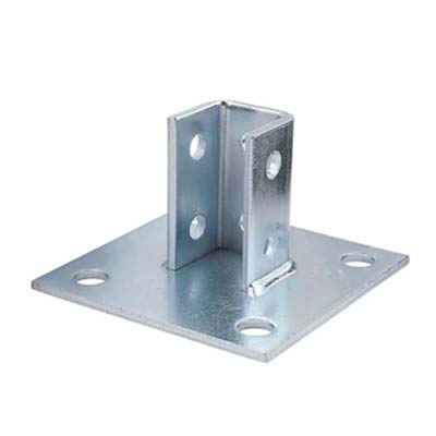 3-1/2" 4-HOLE POST BASE SINGLE CHANNEL 5-PK