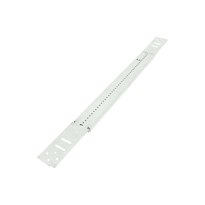 ADJUSTABLE BOX MOUNTING BRACKET, 17-26″, BENDABLE ENDS W/ SELF-TAPPING SCREWS. USED FOR 1-1/2″ OR 2-1/8″ BOXES