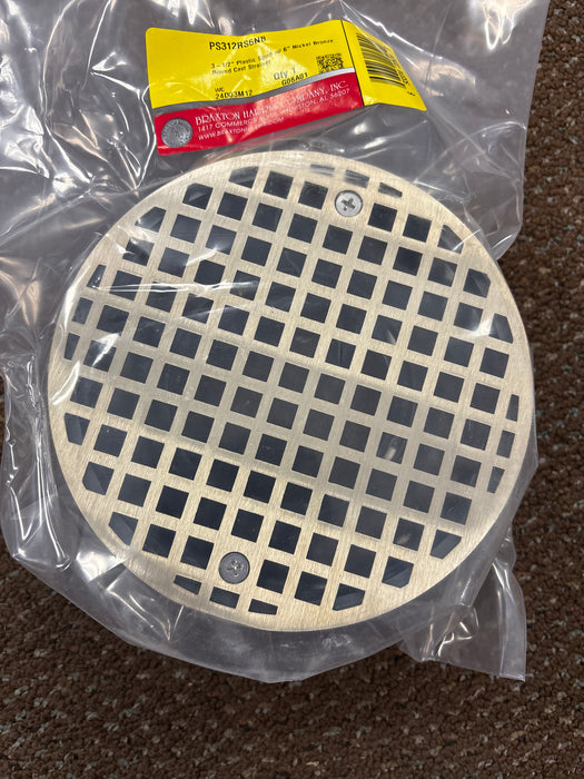3-1/2" Plastic Spud & 6" Bronze Cover Round Floor Drain