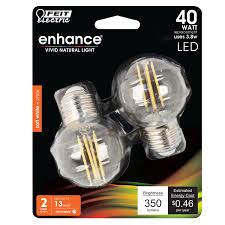 Feit Electric Enhance Soft White 40 Watt G16 1/2 Bulb 350 Lumens - Daylight (2 Pack)