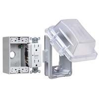 TayMac 1G 透明塑料防风雨 GFCI 套件