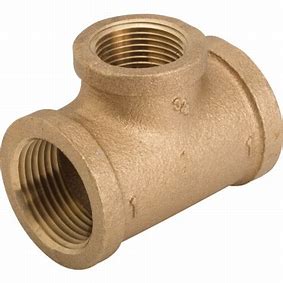 Hailiang Brass Tee - 1-1/4" FIP x 1-1/4" FIP x 1/2" FIP