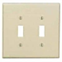 Eaton White 2-Gang Double Toggle Wall Plate