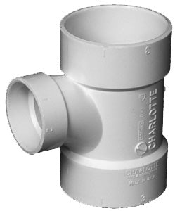 Charlotte Pipe PVC DWV Reducing Sanitary Tee - 3" x 3" x 2"