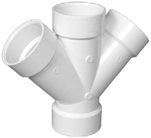 Charlotte Pipe PVC DWV Double Wye - 4" H x H x H x H