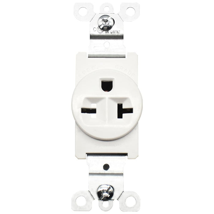 Single Receptacle 20AMP White 125/240v