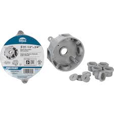 Bell 户外塑料圆形出线盒(5 孔,1/2 英寸或 3/4 英寸)