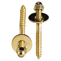 Plumb Pak Toilet Screw Set w/ Brass Plated - 1/4" x 2-1/2"