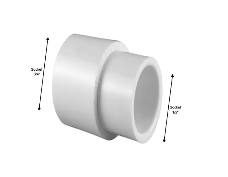 Charlotte Pipe PVC Sch 40 Reducer Coupling - 3/4" X 1/2" S x S
