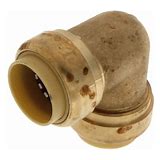 Harvard No Lead Brass Push Female Elbow - 1/2" X 1/2"