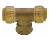 Harvard No Lead Brass Push Female Tee - 1/2"