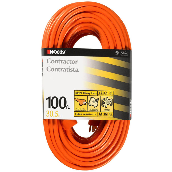 Woods Outdoor Extension Cord (12Gauge, 3A) - 100'