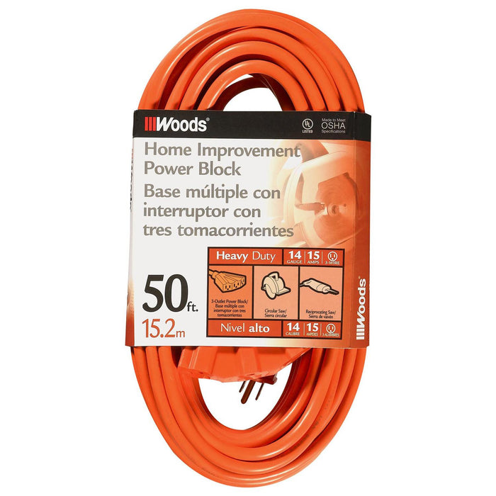 Woods Medium Outdoor Cord - 50' (14 Gauge, 15 A)