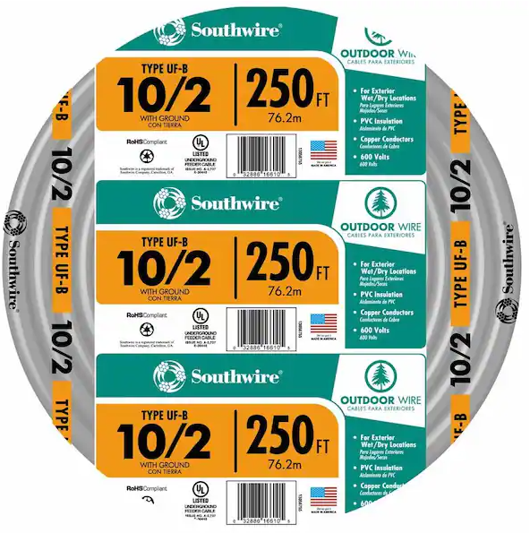 Southwire 10/2 UFB W/Ground - 250'