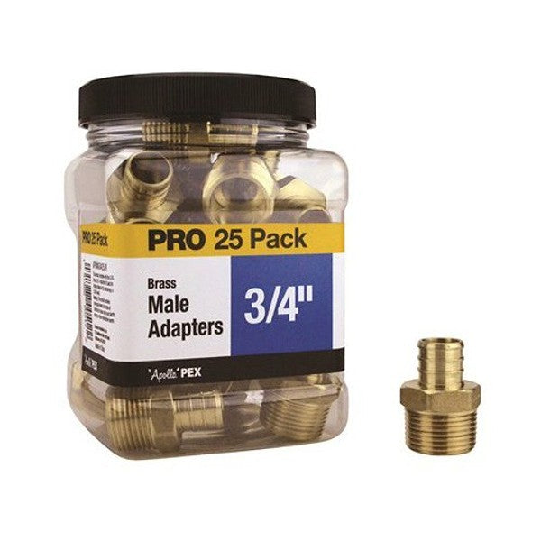 APOLLO PEX Brass Male Adapters Pro 25 PACK- 3/4"