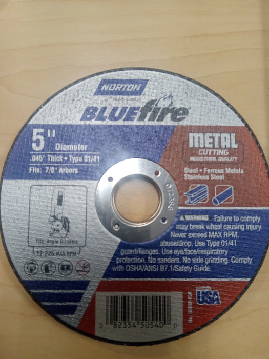 Norton Bluefire Metal Cutting Wheel - 5"