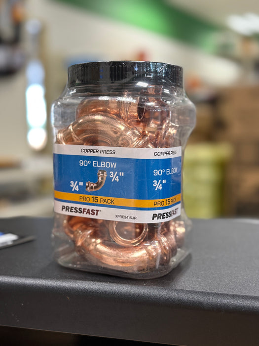 Press Fast Copper Press 3/4" 90D Elbow (15 Pack)
