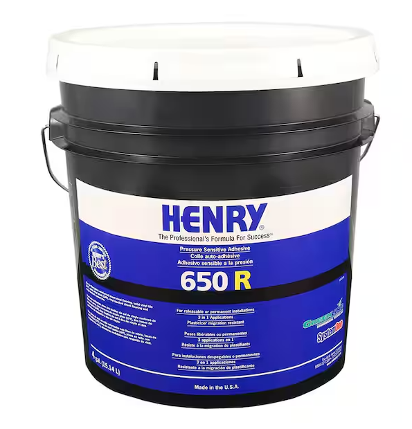 Henry 650R pressure sensitive adhesive 4-gallon